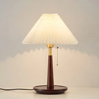 Elegant Metal Round Base Cone Fabric Shade Table Lamp