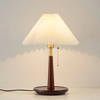 Elegant Metal Round Base Cone Fabric Shade Table Lamp