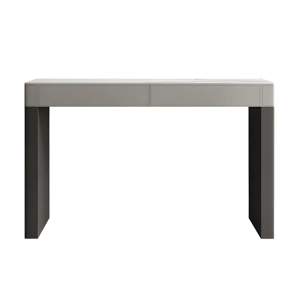 Modern Beige Orange Stone Top Wooden Drawer Bar Tables