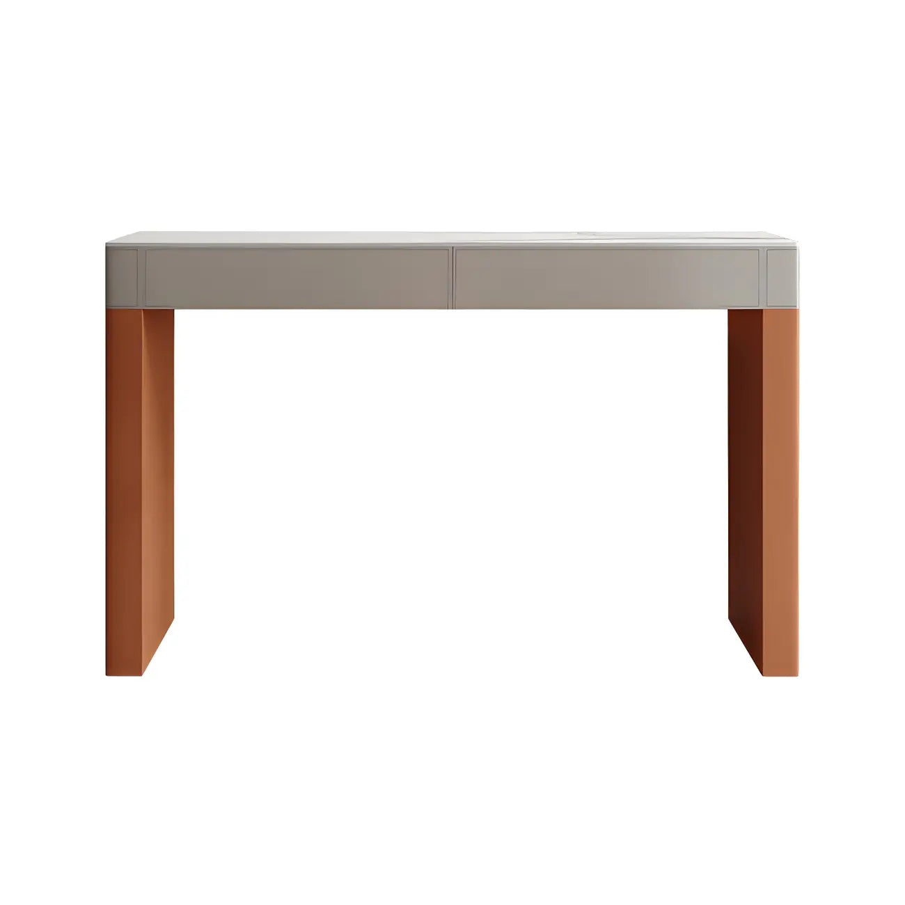 Modern Beige Orange Stone Top Wooden Drawer Bar Tables