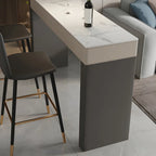 Modern Beige Orange Stone Top Wooden Drawer Bar Tables
