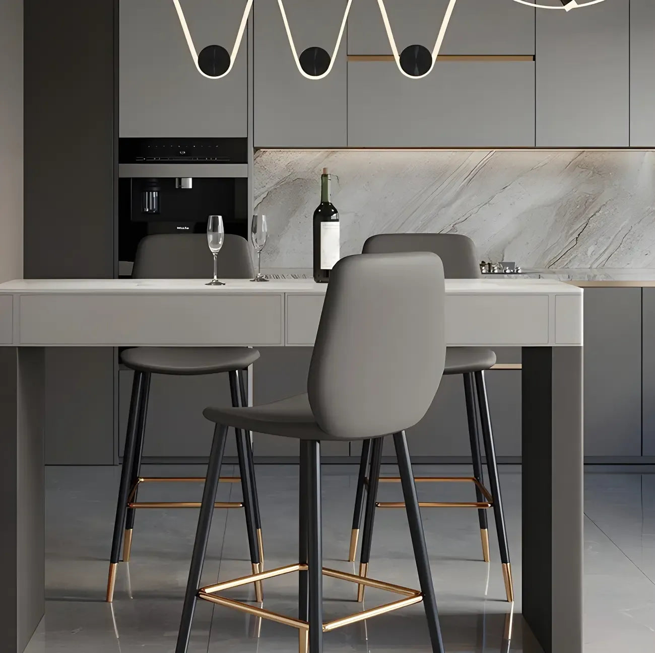 Modern Beige Orange Stone Top Wooden Drawer Bar Tables