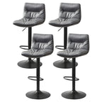 Modern Leather Saddle Swivel Adjustable Bar Stool