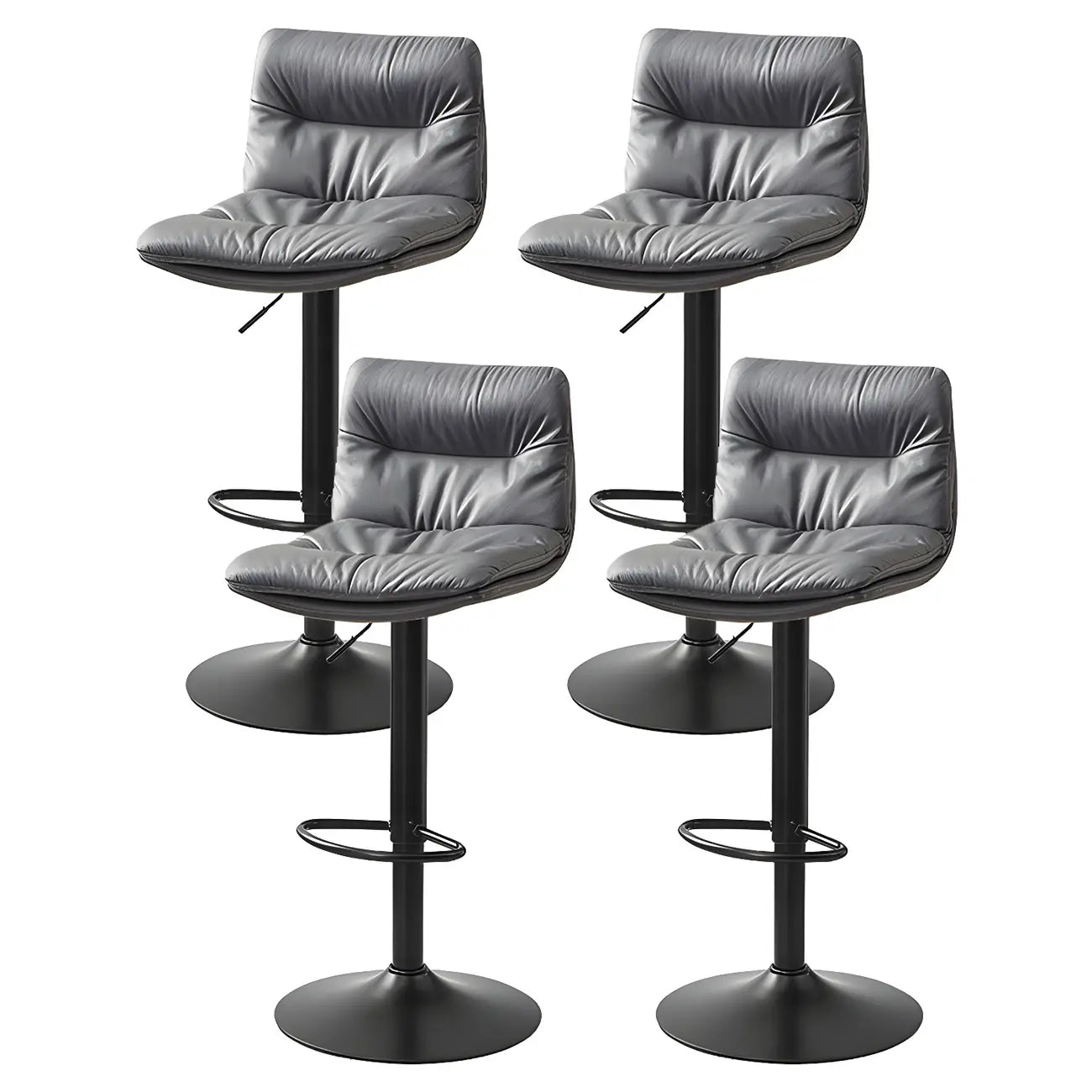 Modern Leather Saddle Swivel Adjustable Bar Stool