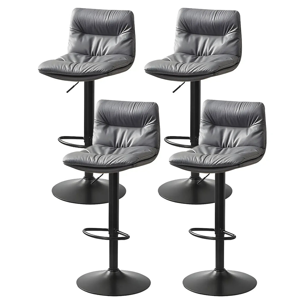 Modern Leather Saddle Swivel Adjustable Bar Stool