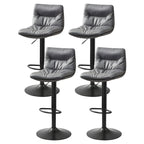 Modern Leather Saddle Swivel Adjustable Bar Stool
