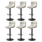 Modern Leather Saddle Swivel Adjustable Bar Stool