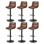 Modern Leather Saddle Swivel Adjustable Bar Stool