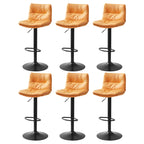 Modern Leather Saddle Swivel Adjustable Bar Stool