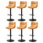 Modern Leather Saddle Swivel Adjustable Bar Stool