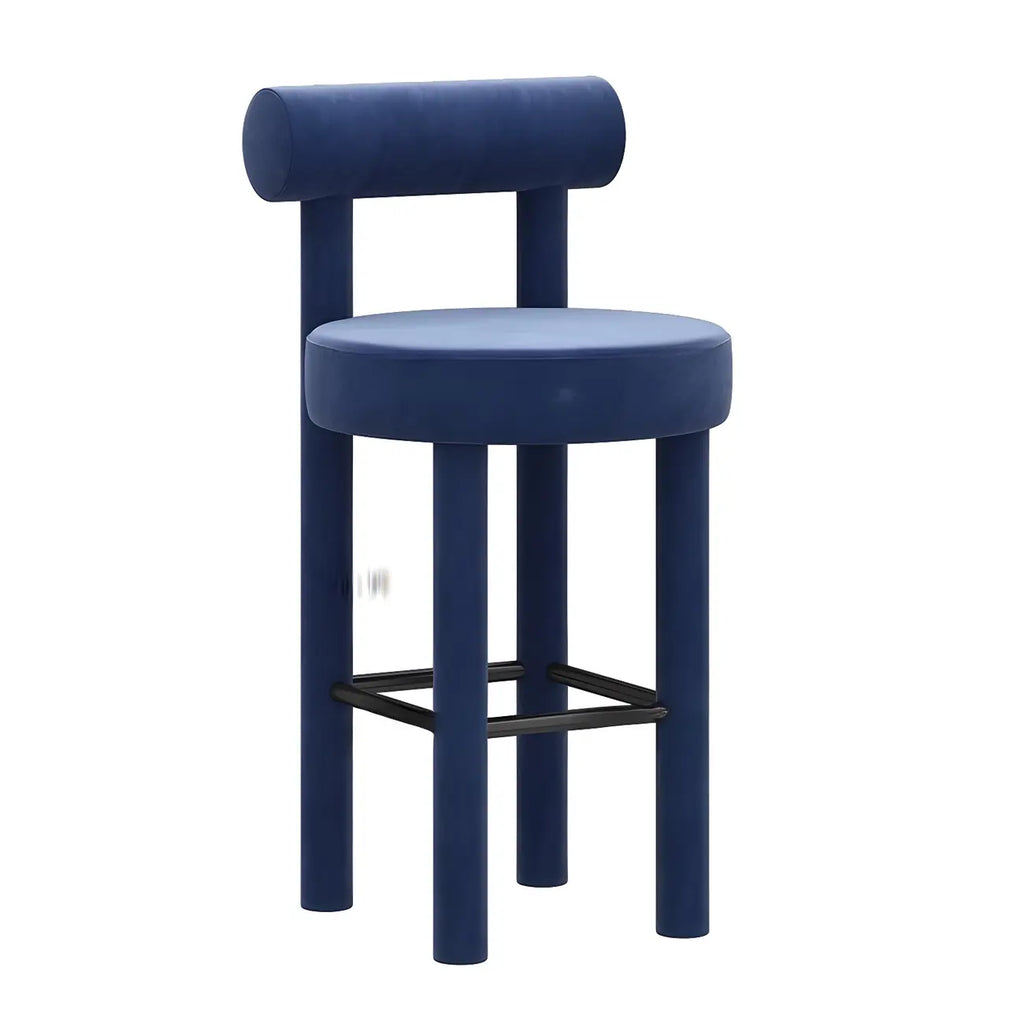 Multicolor Simple Round 4-Leg Upholstered Bar Stools