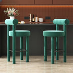 Multicolor Simple Round 4-Leg Upholstered Bar Stools