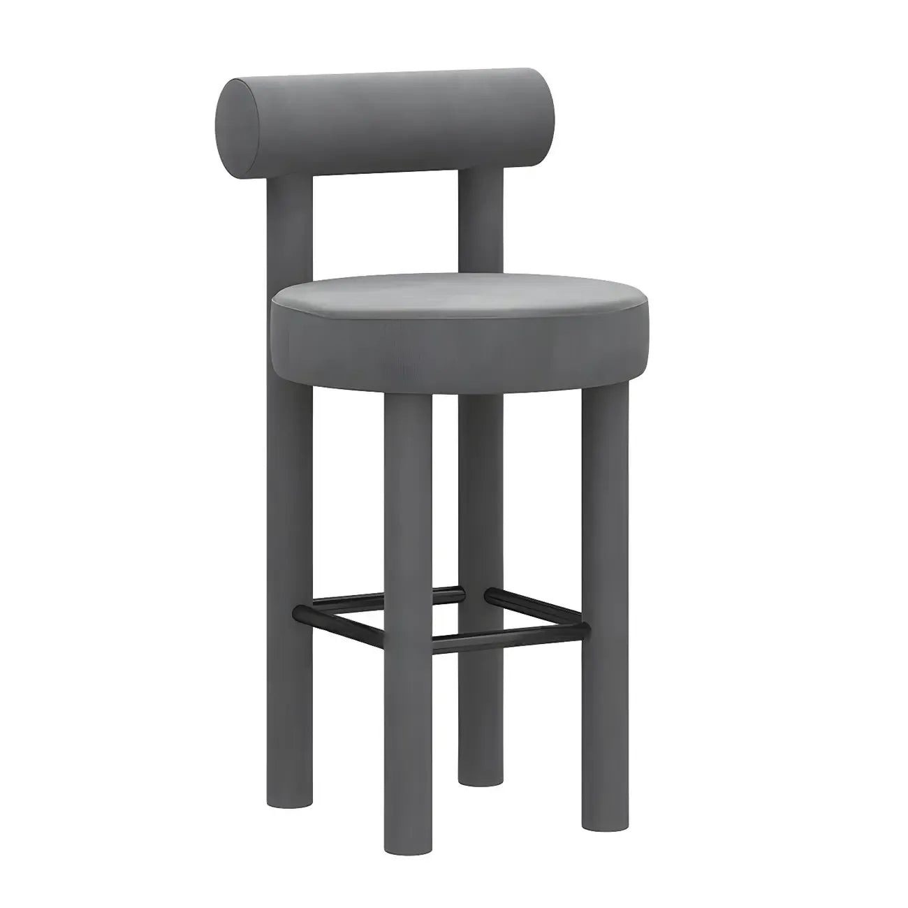 Multicolor Simple Round 4-Leg Upholstered Bar Stools