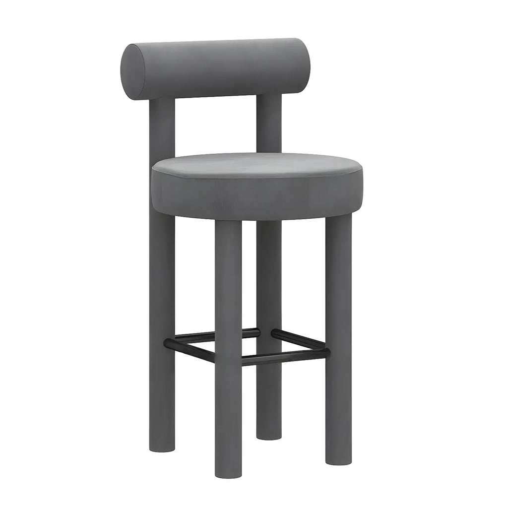 Multicolor Simple Round 4-Leg Upholstered Bar Stools