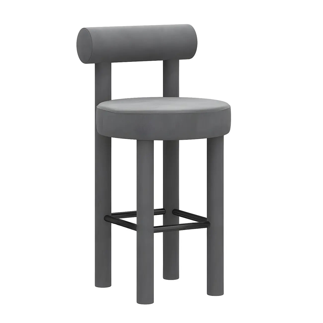 Multicolor Simple Round 4-Leg Upholstered Bar Stools