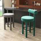 Multicolor Simple Round 4-Leg Upholstered Bar Stools