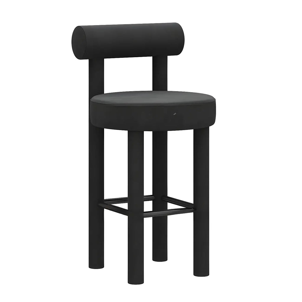 Multicolor Simple Round 4-Leg Upholstered Bar Stools