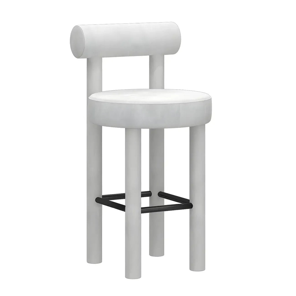 Multicolor Simple Round 4-Leg Upholstered Bar Stools