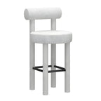 Multicolor Simple Round 4-Leg Upholstered Bar Stools
