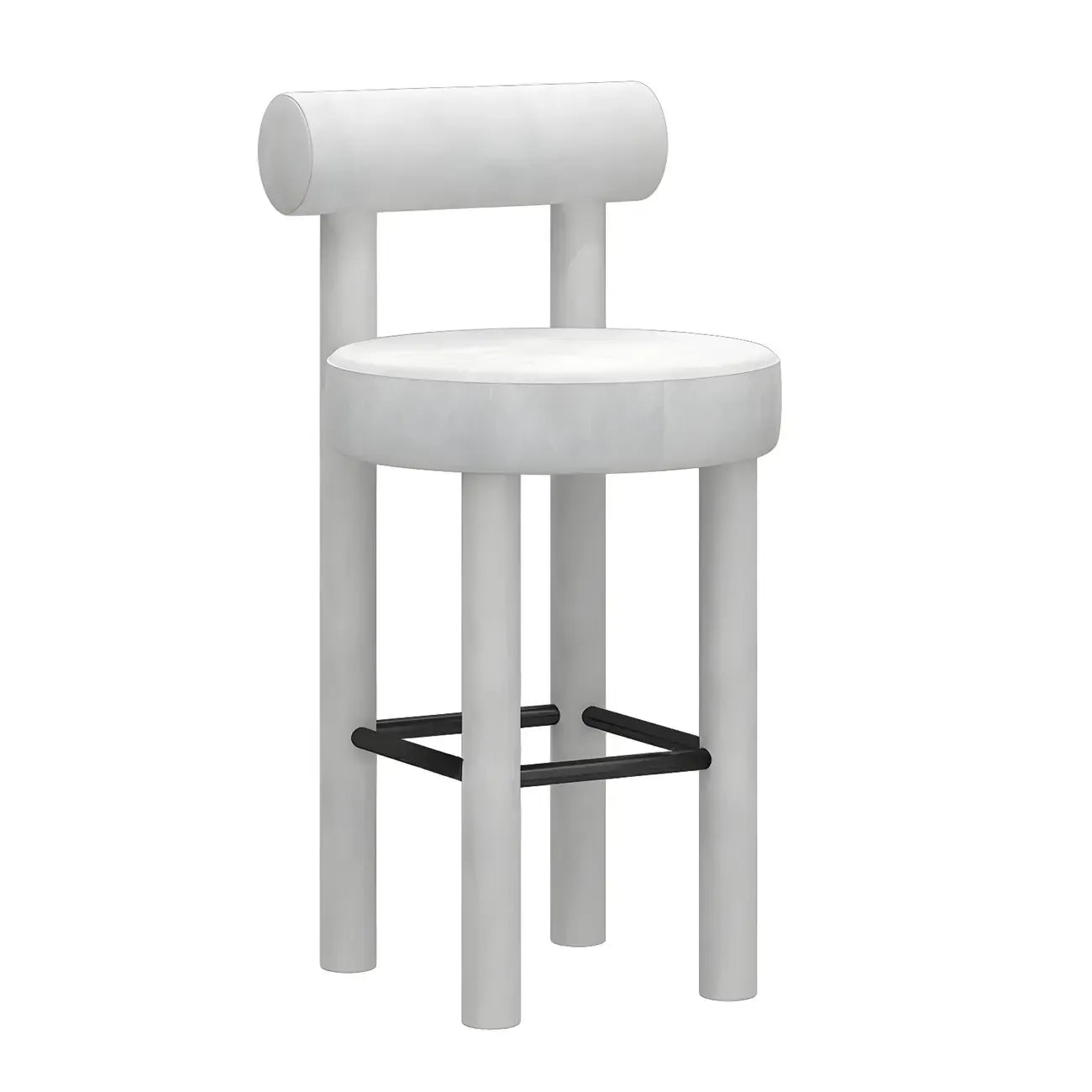 Multicolor Simple Round 4-Leg Upholstered Bar Stools