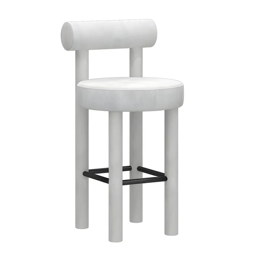 Multicolor Simple Round 4-Leg Upholstered Bar Stools