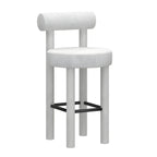 Multicolor Simple Round 4-Leg Upholstered Bar Stools