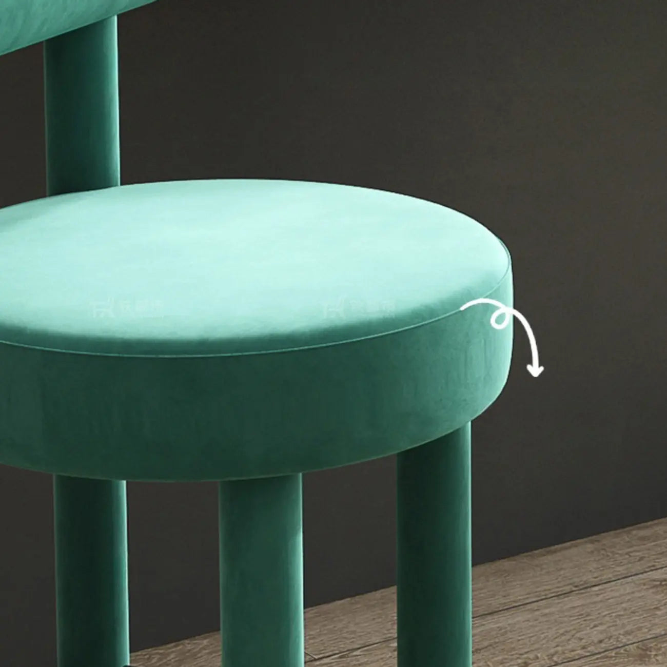 Multicolor Simple Round 4-Leg Upholstered Bar Stools