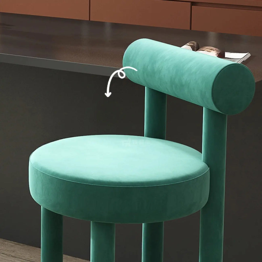 Multicolor Simple Round 4-Leg Upholstered Bar Stools