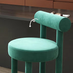 Multicolor Simple Round 4-Leg Upholstered Bar Stools