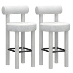 Multicolor Simple Round 4-Leg Upholstered Bar Stools