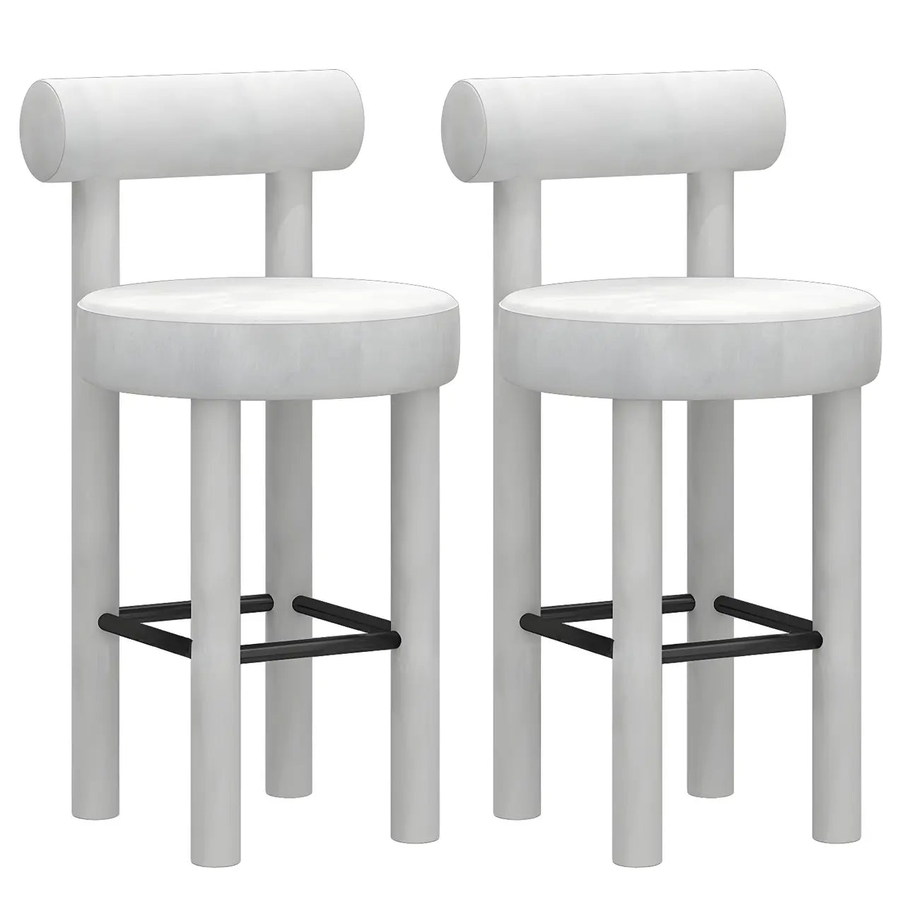 Multicolor Simple Round 4-Leg Upholstered Bar Stools