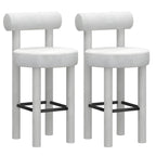 Multicolor Simple Round 4-Leg Upholstered Bar Stools