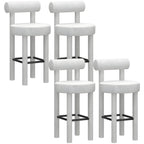 Multicolor Simple Round 4-Leg Upholstered Bar Stools