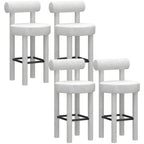 Multicolor Simple Round 4-Leg Upholstered Bar Stools
