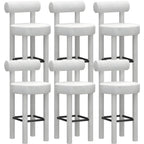 Multicolor Simple Round 4-Leg Upholstered Bar Stools
