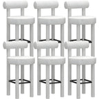 Multicolor Simple Round 4-Leg Upholstered Bar Stools