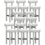 Multicolor Simple Round 4-Leg Upholstered Bar Stools