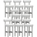 Multicolor Simple Round 4-Leg Upholstered Bar Stools