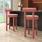 Multicolor Simple Round 4-Leg Upholstered Bar Stools