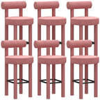 Multicolor Simple Round 4-Leg Upholstered Bar Stools