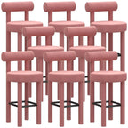 Multicolor Simple Round 4-Leg Upholstered Bar Stools