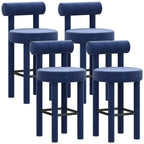 Multicolor Simple Round 4-Leg Upholstered Bar Stools