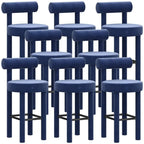 Multicolor Simple Round 4-Leg Upholstered Bar Stools