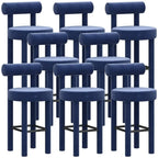 Multicolor Simple Round 4-Leg Upholstered Bar Stools