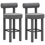 Multicolor Simple Round 4-Leg Upholstered Bar Stools