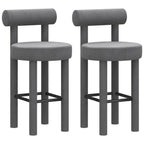 Multicolor Simple Round 4-Leg Upholstered Bar Stools