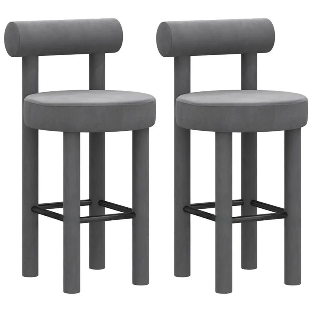 Multicolor Simple Round 4-Leg Upholstered Bar Stools