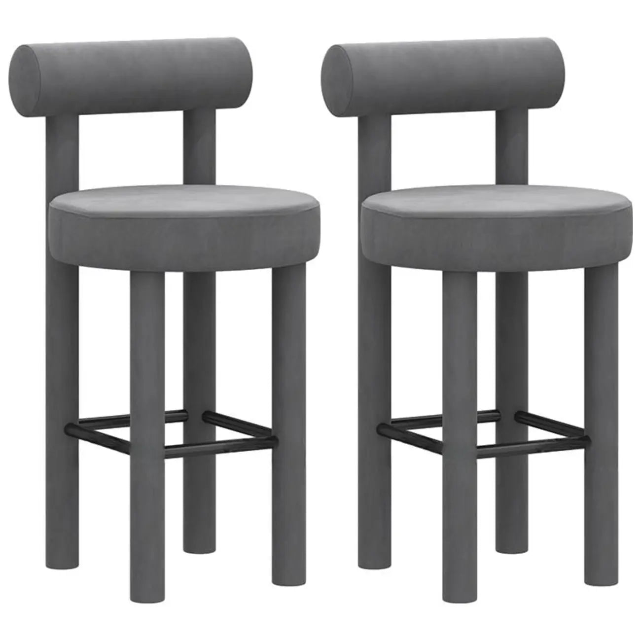 Multicolor Simple Round 4-Leg Upholstered Bar Stools
