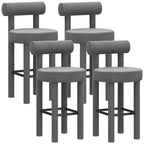 Multicolor Simple Round 4-Leg Upholstered Bar Stools