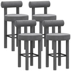 Multicolor Simple Round 4-Leg Upholstered Bar Stools